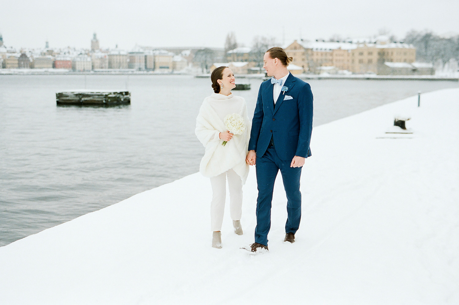 Bröllopsbilder Stockholm vinter